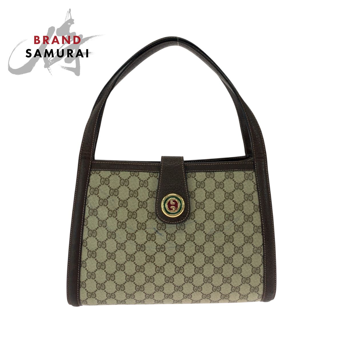 美品 GUCCI グッチ オールドグッチ ベージュ ブラウン ゴールド金具 GG 
