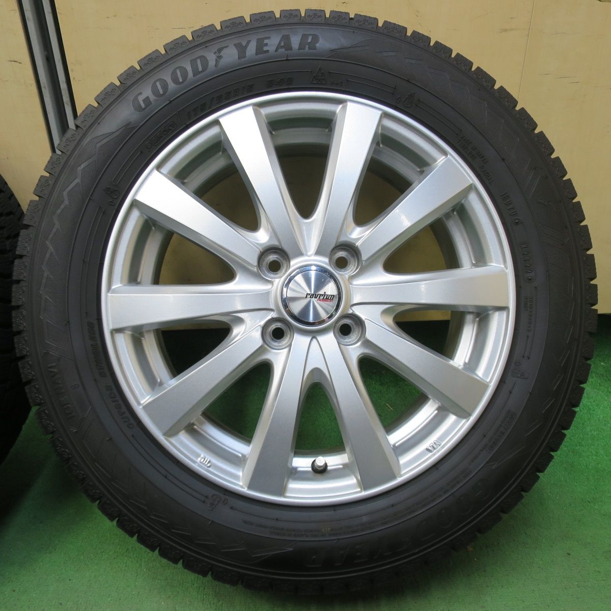 バリ溝 22年 キレイ 9分 スタッドレス 175 65R15 グッドイヤー アイスナビ8 ravrion RS01 ラブリオン 15インチ PCD100 4H 5092907イス WWW_OLIVIERBERNSTEIN_COM