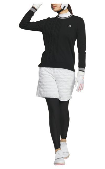 アディダスゴルフ JTC12 アシンメトリーパターンスリーストライプスクルーネックセーター レディース ゴルフ ウェア 「ADIDAS GOLF JTC12」  2024年秋冬モデル アディダスゴルフJTC12 アシンメトリーパターンスリーストライプス