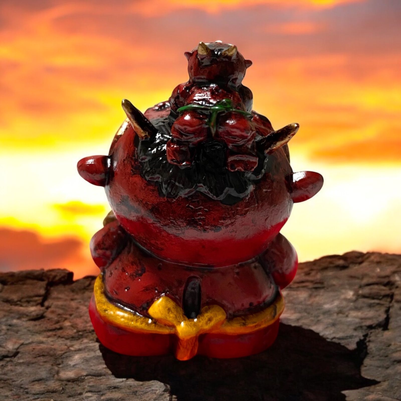 赤鬼 【鬼がいっぱい】幸福鬼 節分 魔除け・厄除け ミニ 置物 - メルカリ