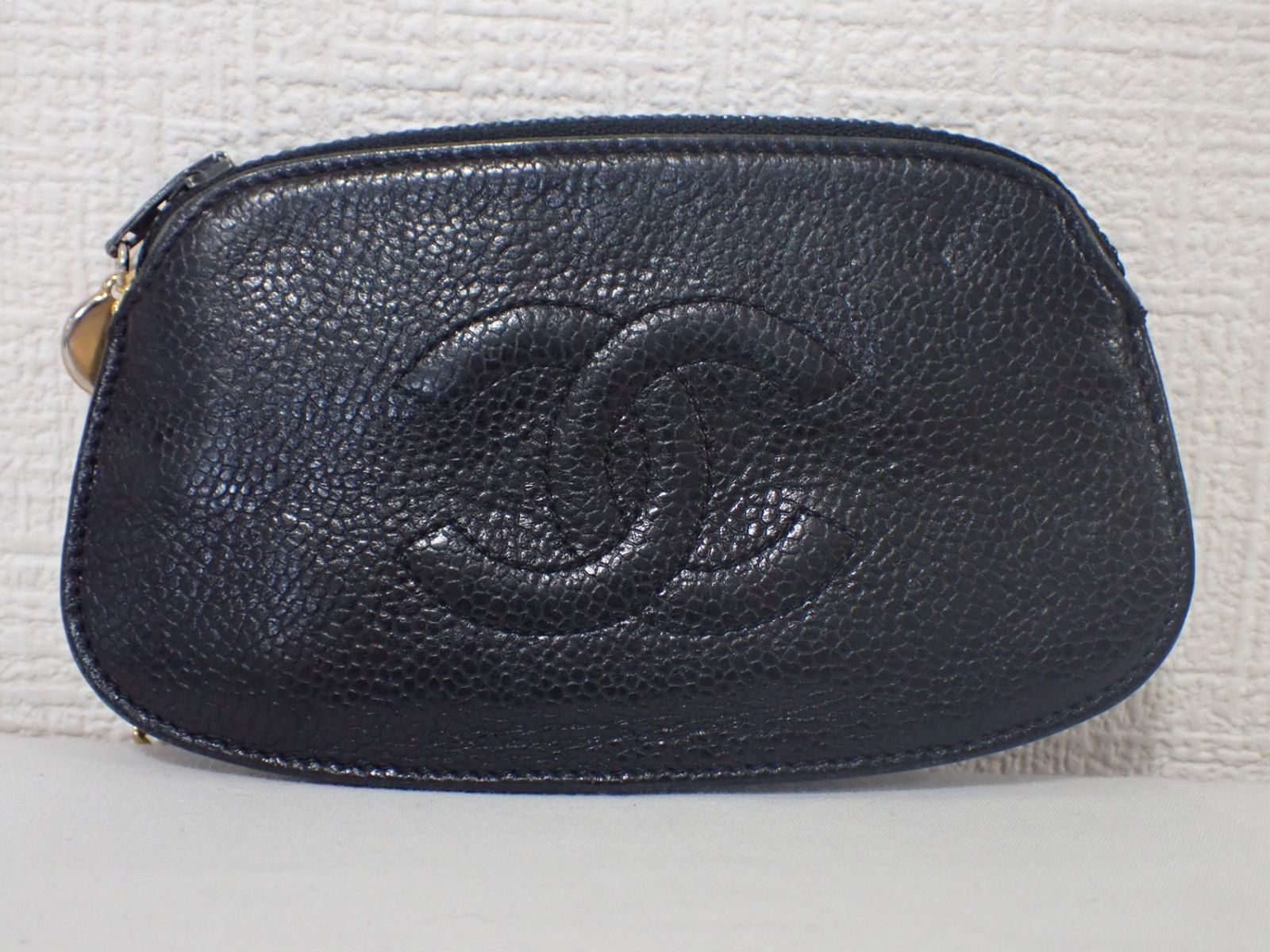 CHANEL シャネル キャビアスキン ブラック ココマーク コイン