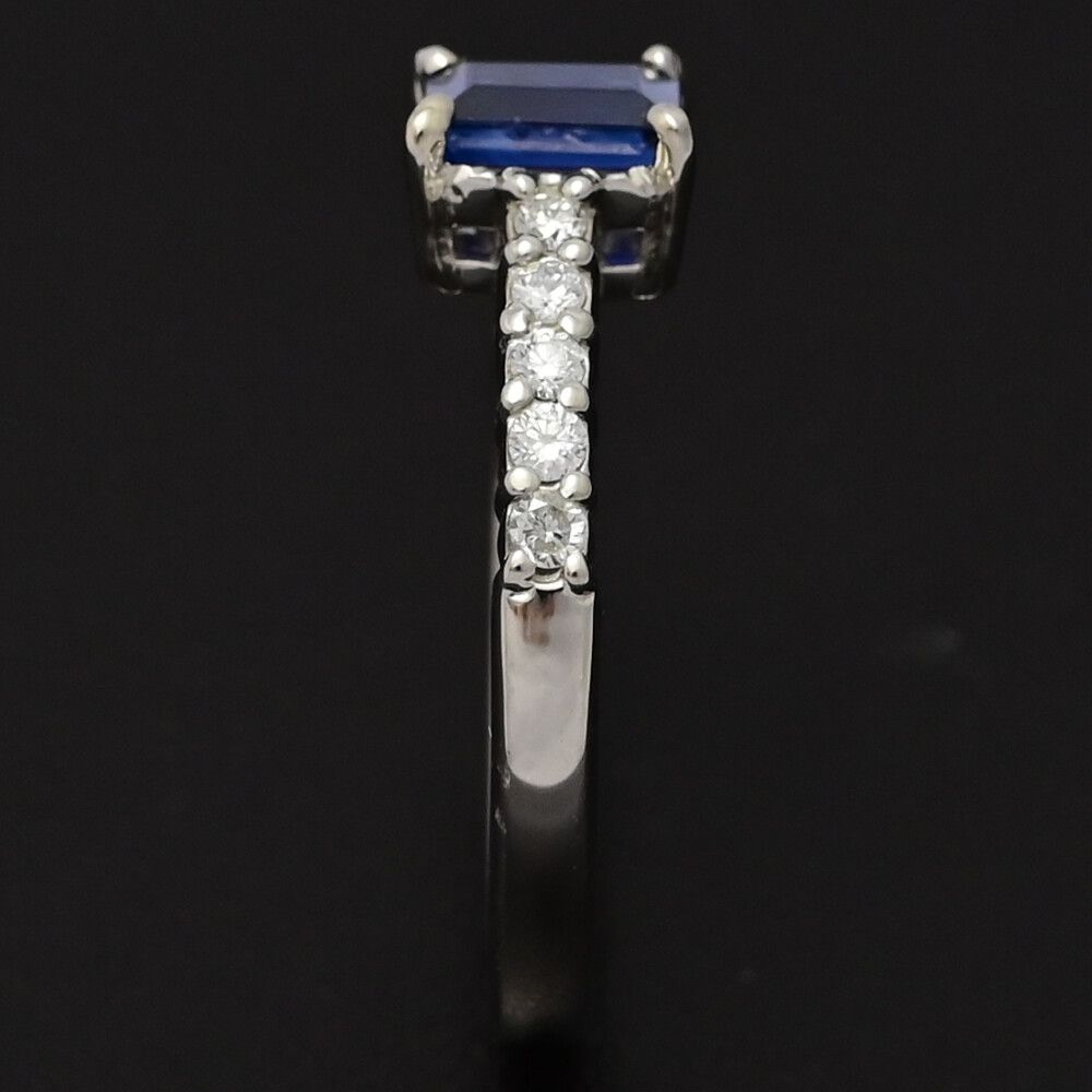 1P･サファイア･ダイヤモンドリング･指輪 Pt900-5.2g