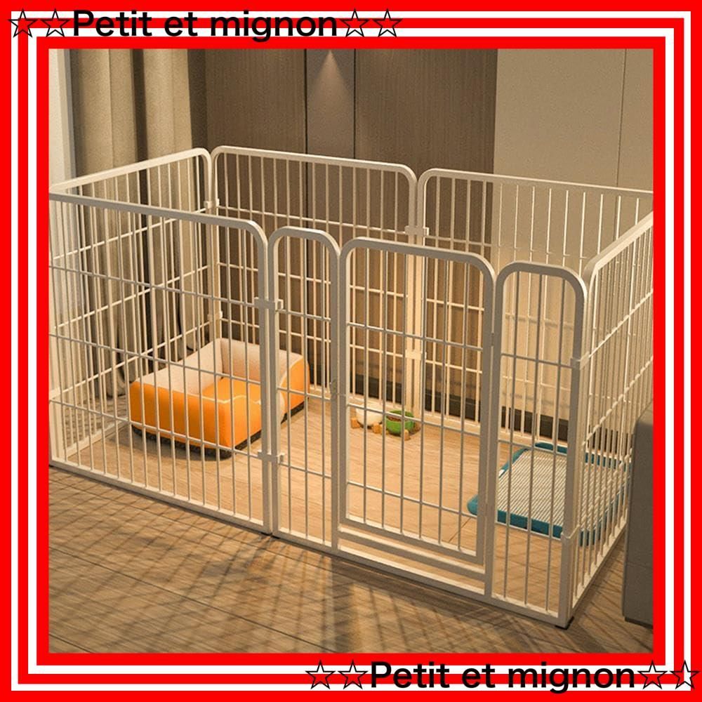 スピード発送 簡単組み立て 接続式 工具不要 6枚 セット 折りたたみ 小型犬 犬用 ケージ 自立 120×60cm 柵 置くだけ 室内 ドア付き ペットフェンス 屋外 サークルケージ 犬 ホワイト ペットサークル
