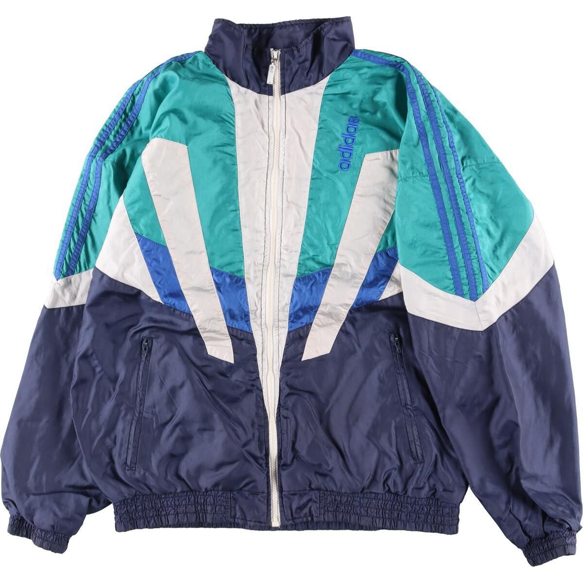 90s ヴィンテージ adidas ナイロンジャケット 古着 アディダス 80〜90年代 adidas アディダストレフォイルロゴ刺繍 ナイロン