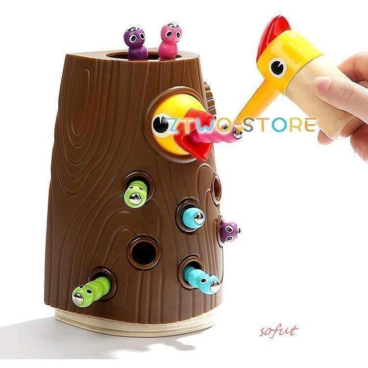 キツツキ ムシ 赤ちゃんおもちゃ。教育知育玩具カラフル新生児おもちゃバードフィーディングゲーム集中力を育てるキャッチ はめこみ 磁気