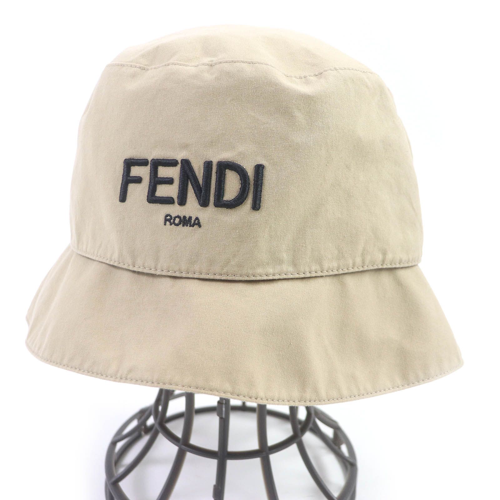 美品□FENDI フェンディ FXQ790 コットン ロゴエンブロイダリー ズッカ FFロゴ リバーシブル バケットハット ベージュ 59cm  保存袋付き イタリア製 正規品 メンズ - メルカリ