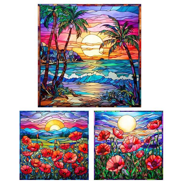 ダイヤモンドビーズ完成品【水彩画風現代アート】 ダイヤモンドビーズ完成品【水彩画風現代アート】 ダイヤモンド