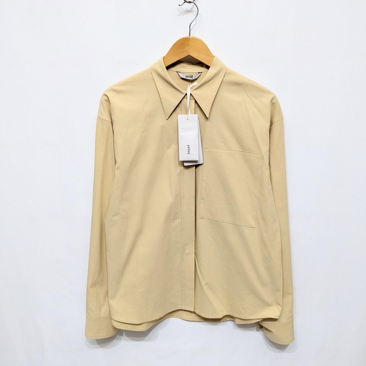 美品 22AW pelleq ぺレック Hiwa button shirt 長袖 シャツ アイボリー 