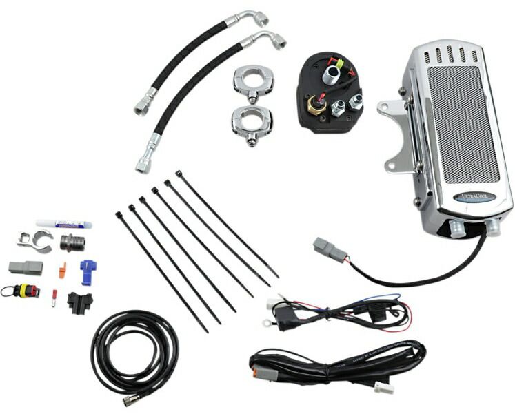 デュアルファン オイルクーラーキット フレームマウント 1999〜17年ソフテイル クローム