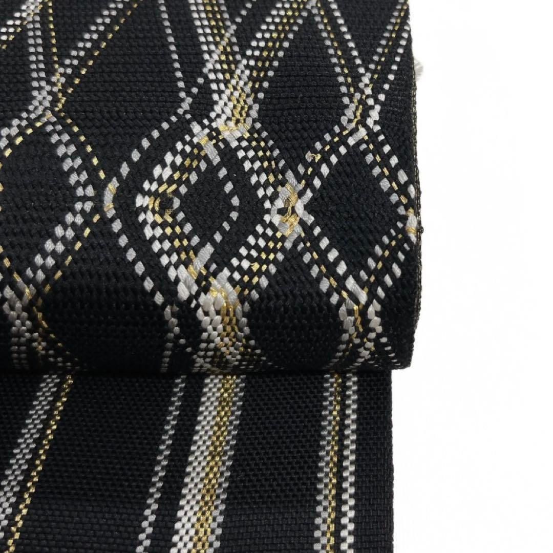 ひなや未着用袋帯手組み縦縞金糸菱抽象模様着物124a d