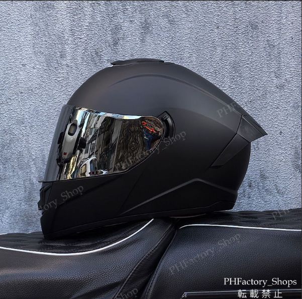 フルフェイスヘルメット バイク ヘルメット DOT承認 バイクヘルメット 高耐久性 安全性 通気性 男女兼用 バイク用 マットブラック A40