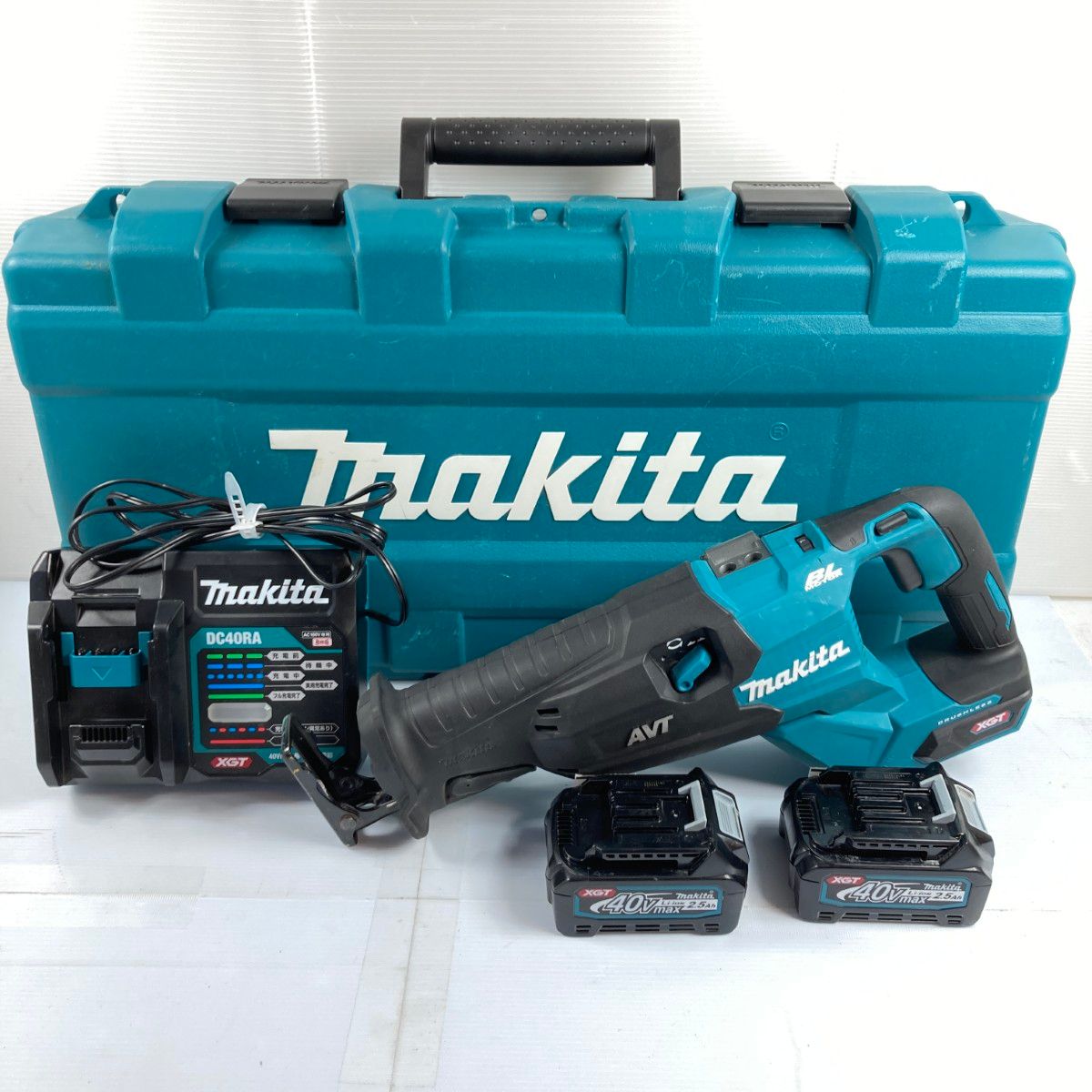＊＊MAKITA マキタ 40Vmax 充電式レシプロソー バッテリ2個 充電器 ケース付 JR002GRDX ブルー