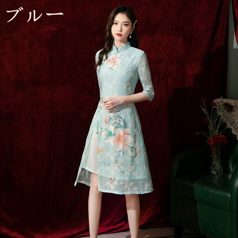 チャイナドレス ロングワンピース