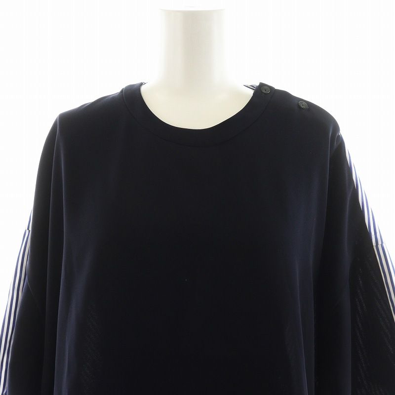 ENFOLD◆長袖ブラウス/38/コットン/BLU/ストライプ/300da430-0660// ENFOLD(エンフォルド) / 長袖ブラウス/38/コットン/BLU