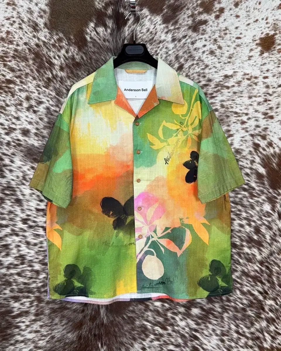 Andersson Bell アンダースンベル 23ss サイ ダイダイ柄 半袖シャツ