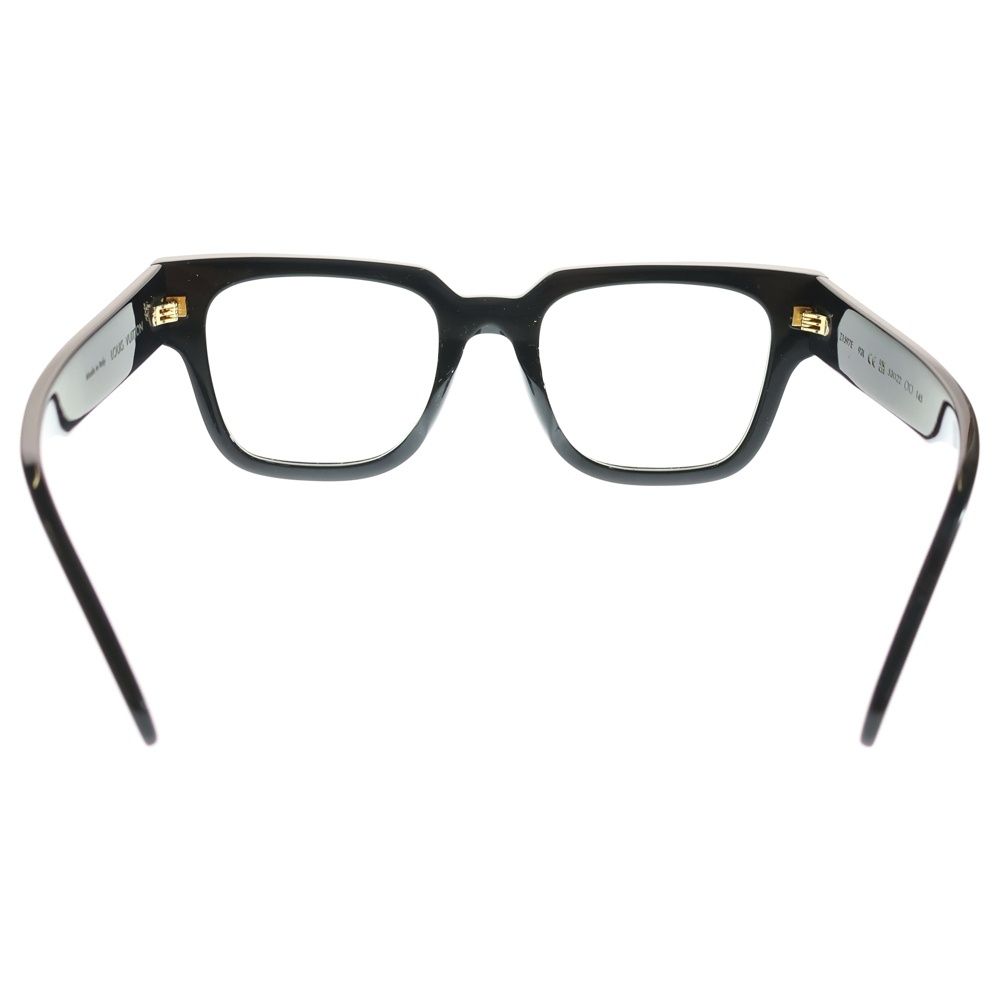 LOUIS VUITTON ルイヴィトン オプティカル LV エスケイプ ブルーレイ スクエアフレーム クリアレンズ メガネ 眼鏡 アイウェア ゴールド金具 ブラック Z1597E