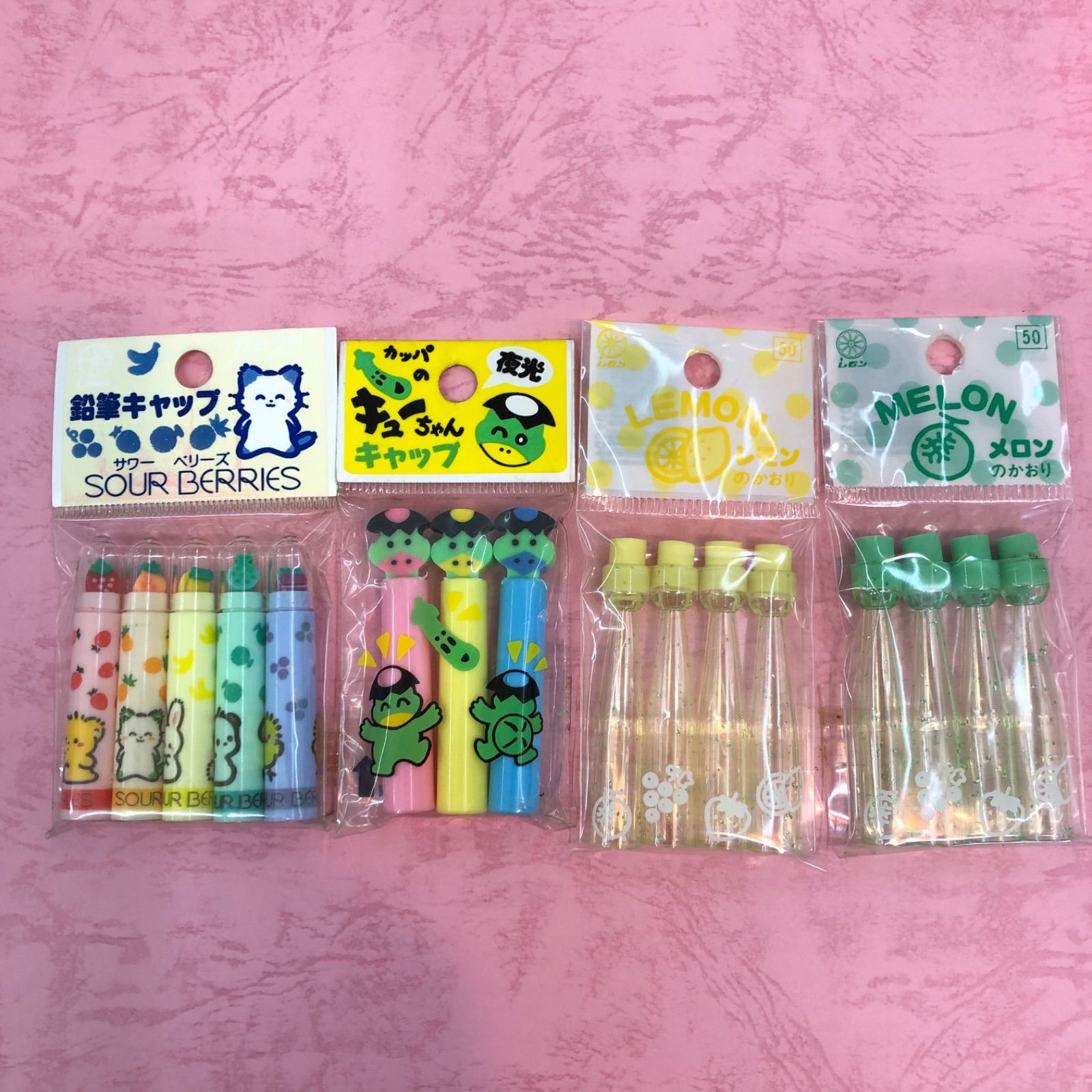新品！昭和レトロな鉛筆キャップ  カラーキャップセット 昭和レトロ 鉛筆キャップセット - メルカリ