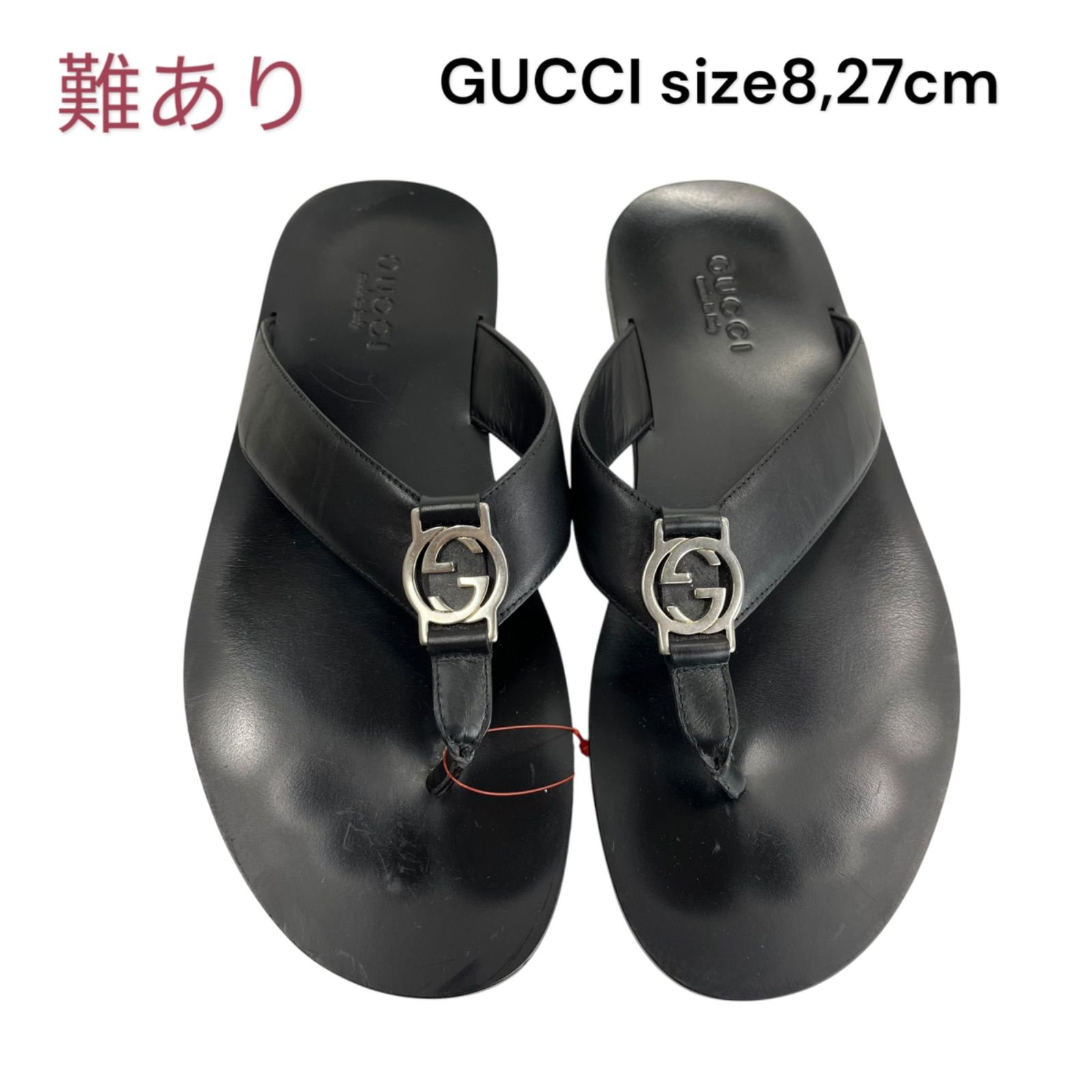 GUCCI グッチ トングサンダル ブラック 黒 8 27cm メンズ S5O449