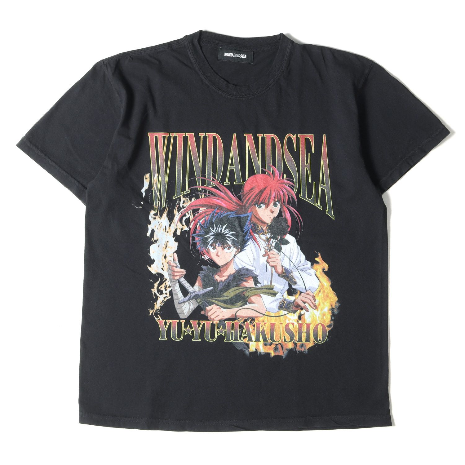 新品 WIND AND SEA ウィンダンシー Tシャツ 幽遊白書 ウォッシュ加工