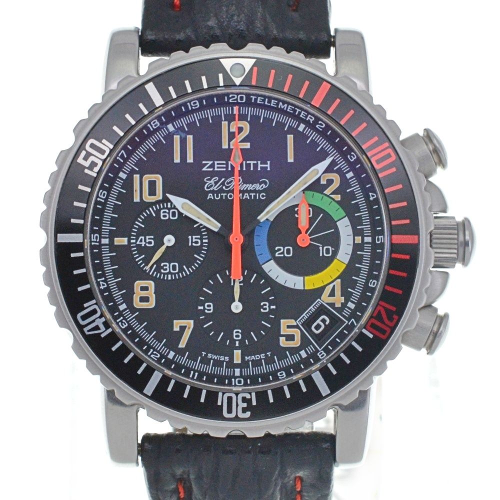 ゼニス ZENITH 01.0480.405/24 エルプリメロ レインボーフライバック クロノグラフ デイト 自動巻き メンズ良品 L#134255