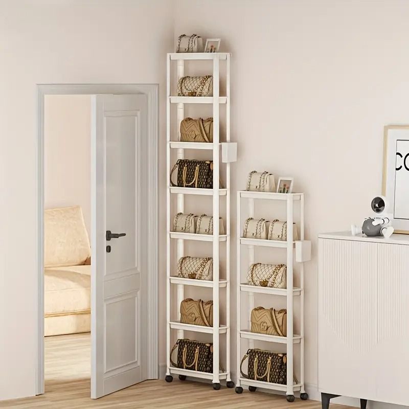 ナローアイアンシェルフ　ワゴンタイプ ナローアイアンシェルフ ワゴンタイプ 6段ナローモデル隙間収納ラック