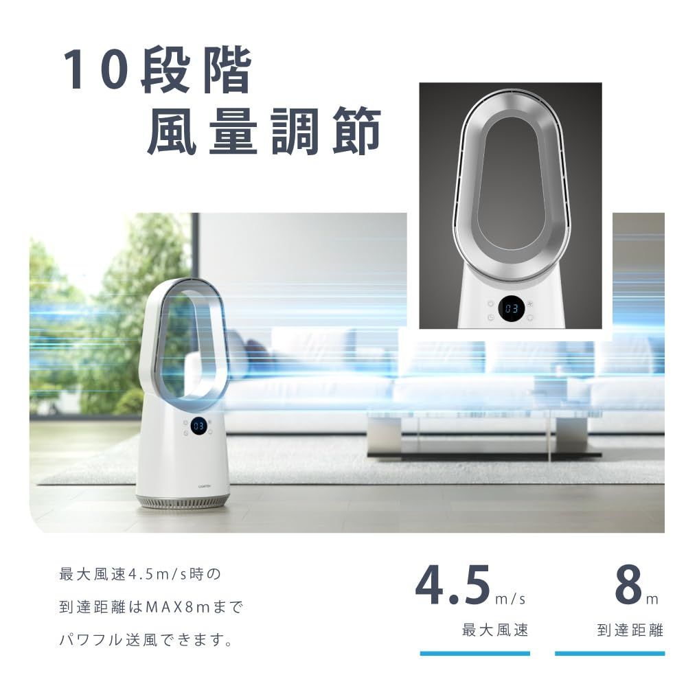 スリムタワーファン 扇風機 かくし 自動首振り 風量調節 静音設計