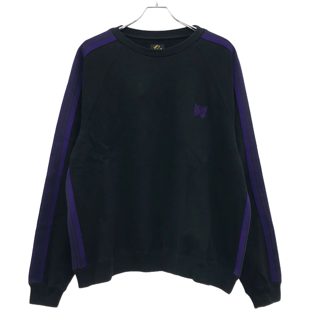 【美品】Needlesトラックスウェット黒紫 M Track Crew Neck 美品】Needlesトラックスウェット黒紫 M Track Crew Neck
