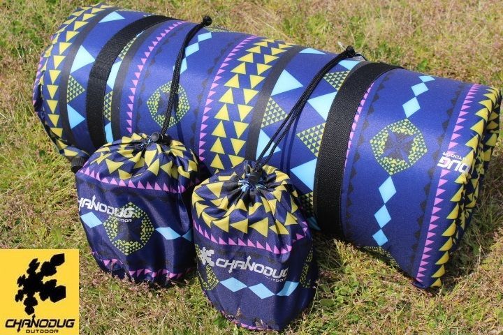 CHANODUG OUTDOOR ナバホ柄ブルー ダブルサイズ キャンプマット エアー
