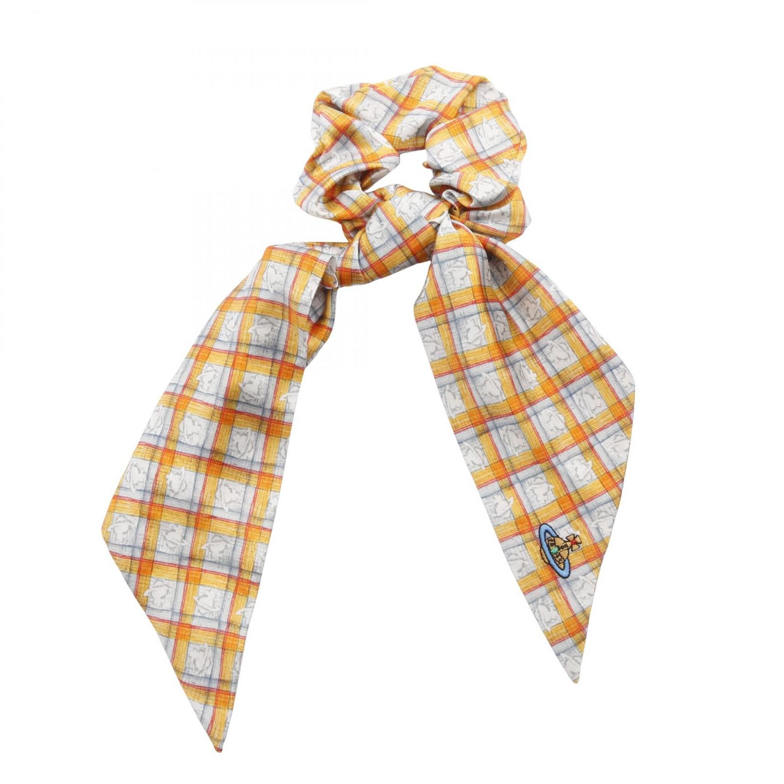 ヴィヴィアンウエストウッド Vivienne Westwood Check Orb Scrunchie チェック オーブ スクランチー S8102001GW0167001 イエロー系 その他 シュシュ レディース ♥