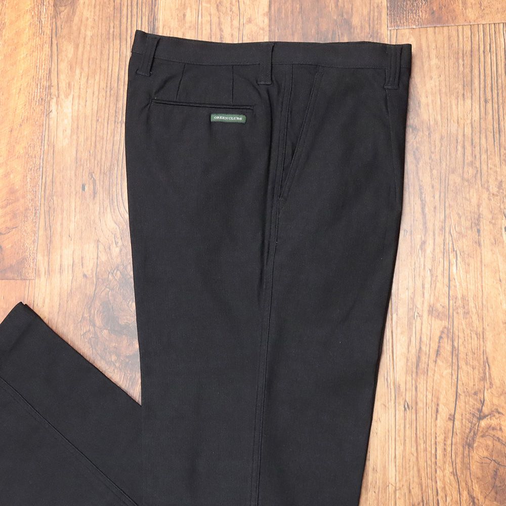 最短翌日お届け。 秋冬|GREENCLUBS|94cm|裏起毛ワンタックパンツ ヘリンボーン ストレッチ ゴルフ カジュアル ウエスト伸縮 メンズ 紳士 グリーンクラブ |黒|ブラック|mb380|