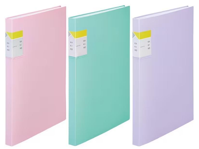 新着商品 新色 8632W ピンク ミントグリーン ラベンダー 40P A4 各色1冊 カキコ クリアーファイル 3冊セット キングジム