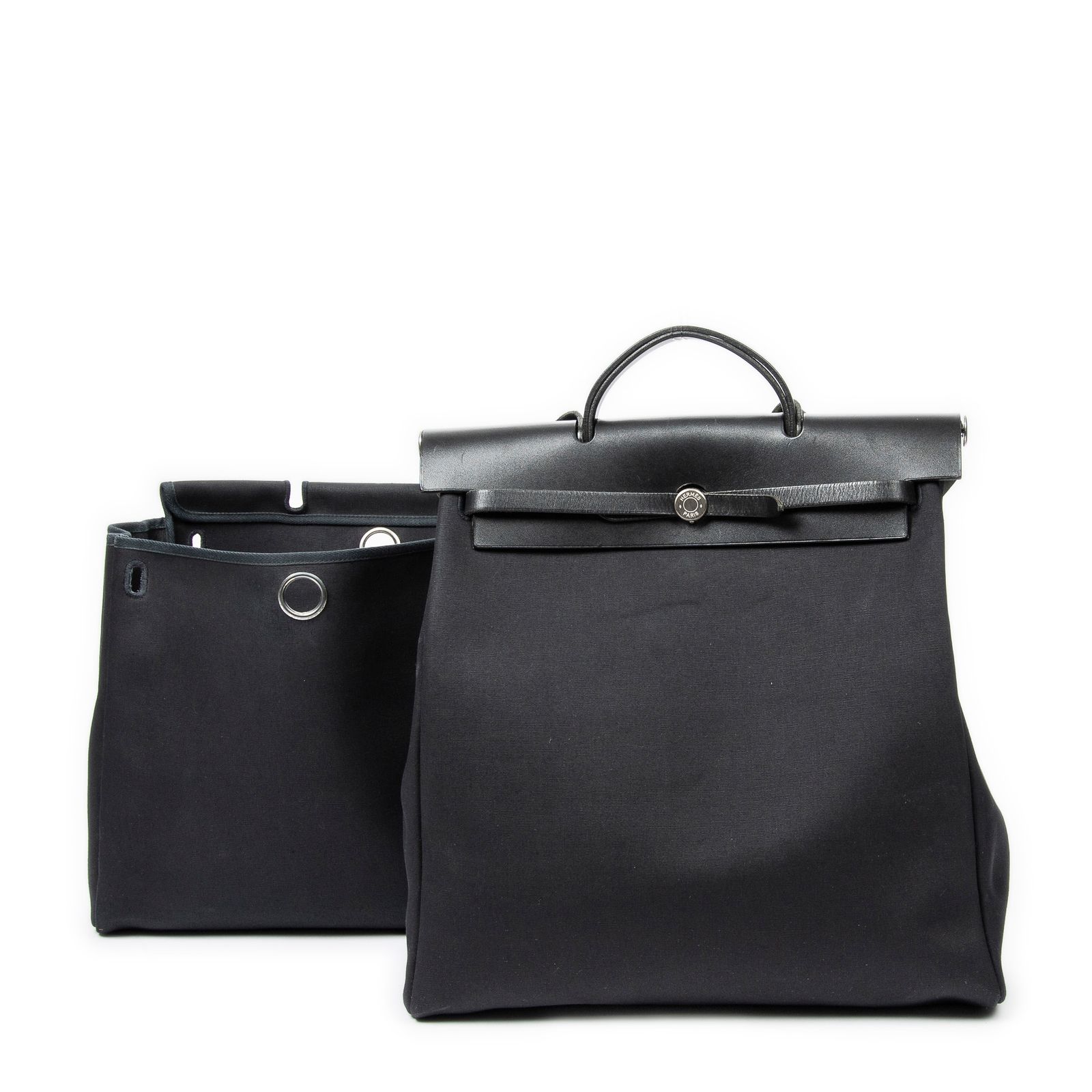 HERMES エルメスエールバッグ 2 in 1黒トワルオフィシェAB