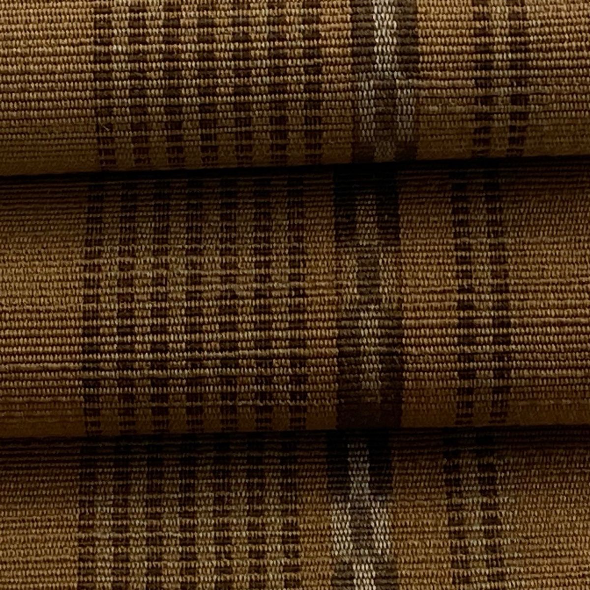 半幅帯 八重山ミンサー 証紙 縞 絣柄 薄茶色 綿 WWW_MERCADOAVALIA_COM_BR