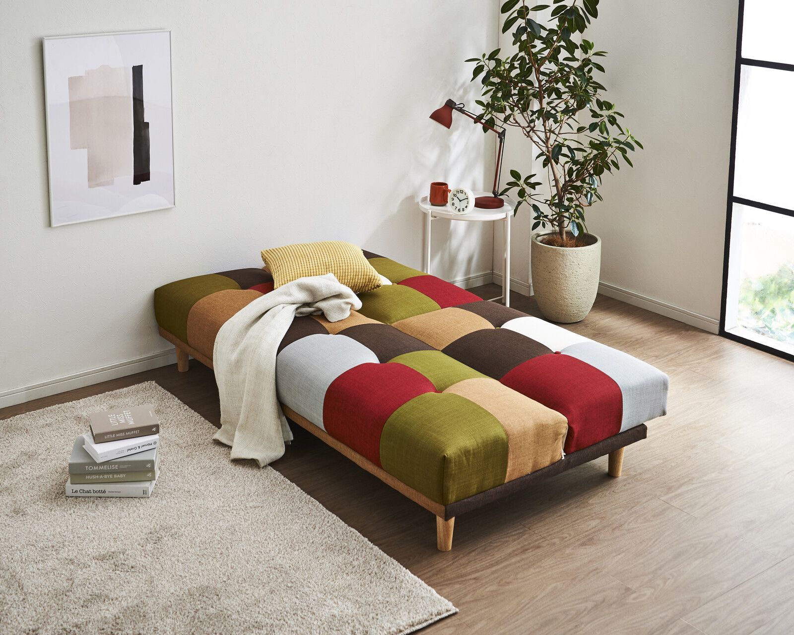 ２人掛 ファブリック ソファベッド カラフル 幅180cm リクライニング セパレート 一人暮らし 二人暮らし DINKS 簡易ベッド