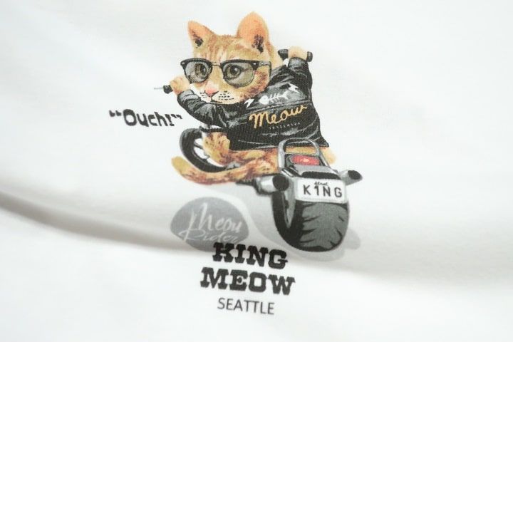 Tシャツ メンズ 半袖 猫/キャット/ライダー/かわいい 服 プリント ユニ 