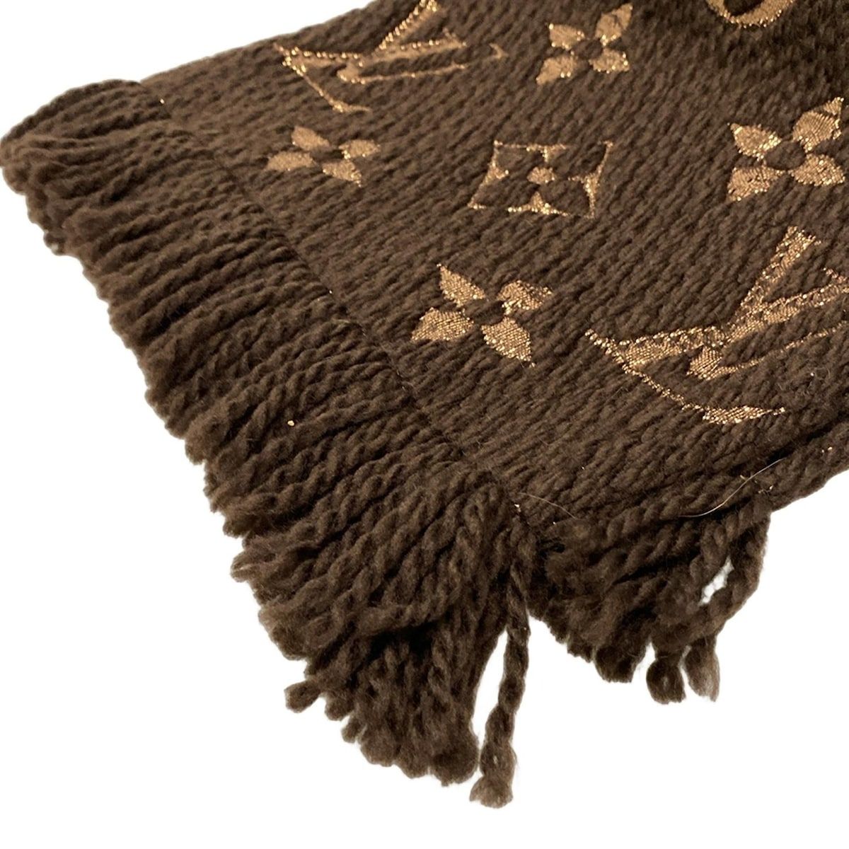 LOUIS VUITTON ブラウン マフラー LOUIS VUITTON(ルイヴィトン) マフラー美品 エシャルプロゴマニア