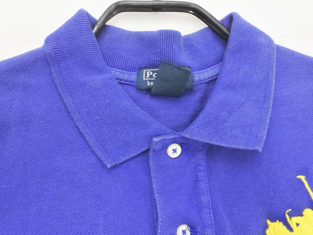 RALPH LAUREN シアサッカー 半袖シャツ ブルー 青 刺繍ロゴ XS RALPH LAUREN シアサッカー 半袖シャツ ブルー 青 刺繍ロゴ XS