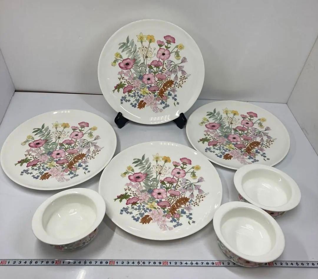 洋3 ウェッジウッド メドウスウィート 大プレート スープボウル計7点