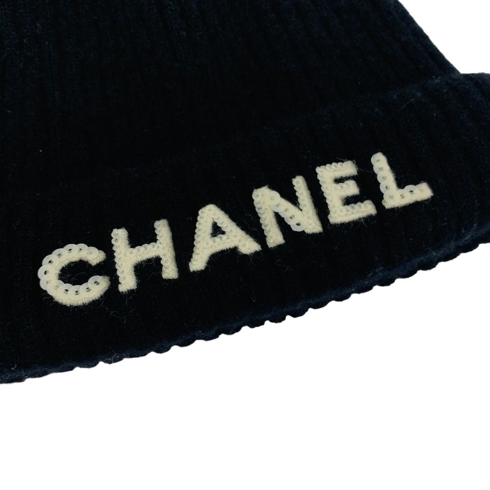 CHANEL シャネル ニットキャップ ブラック カシミア