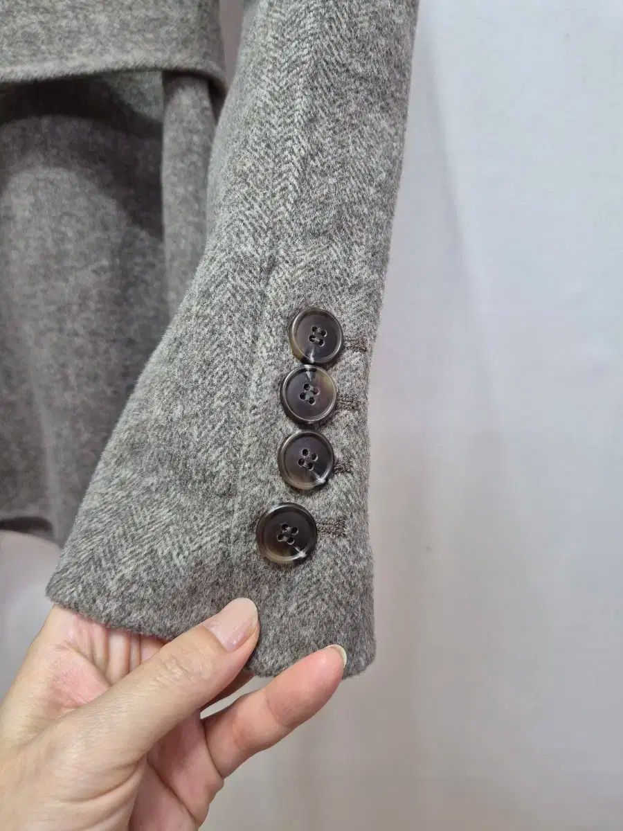 天然素材 g_cut ジーカット ヘリンボーン ベルト付き ジャケットコート 55 便利そうな