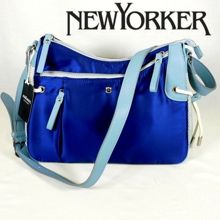 未使用 訳有 定価17,600円 ニューヨーカー ショルダーバッグ 紺 エフォ 
