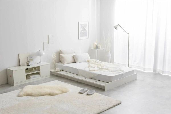 セミダブル 北欧風 ナチュラル 幅140cm すのこ ローベッド ベッドフレーム