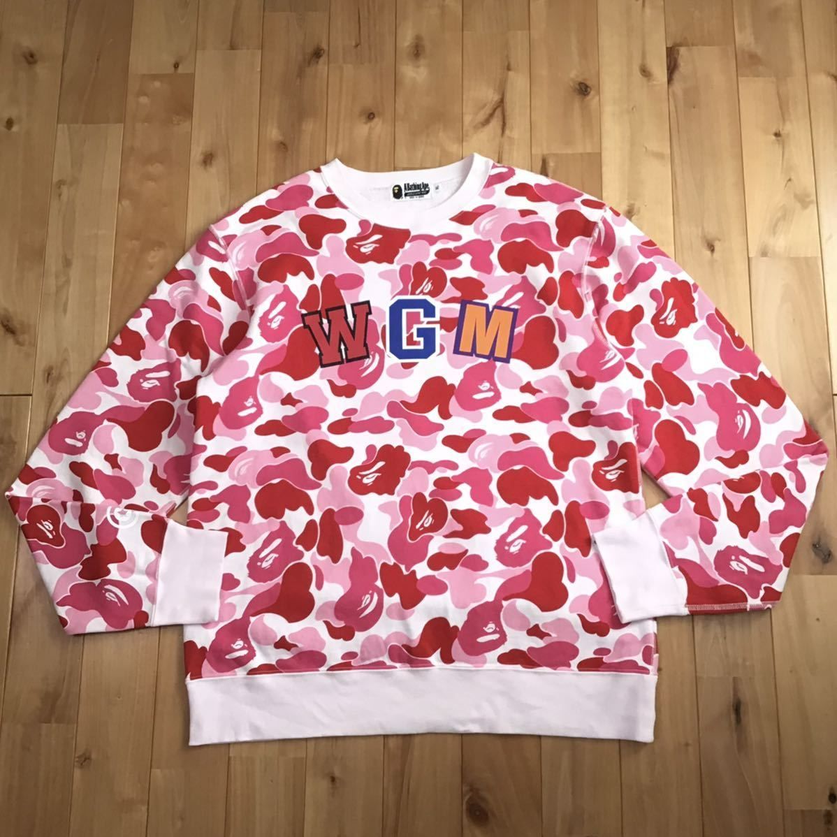 エープ A BATHING APE ピンクスウェット トレーナー