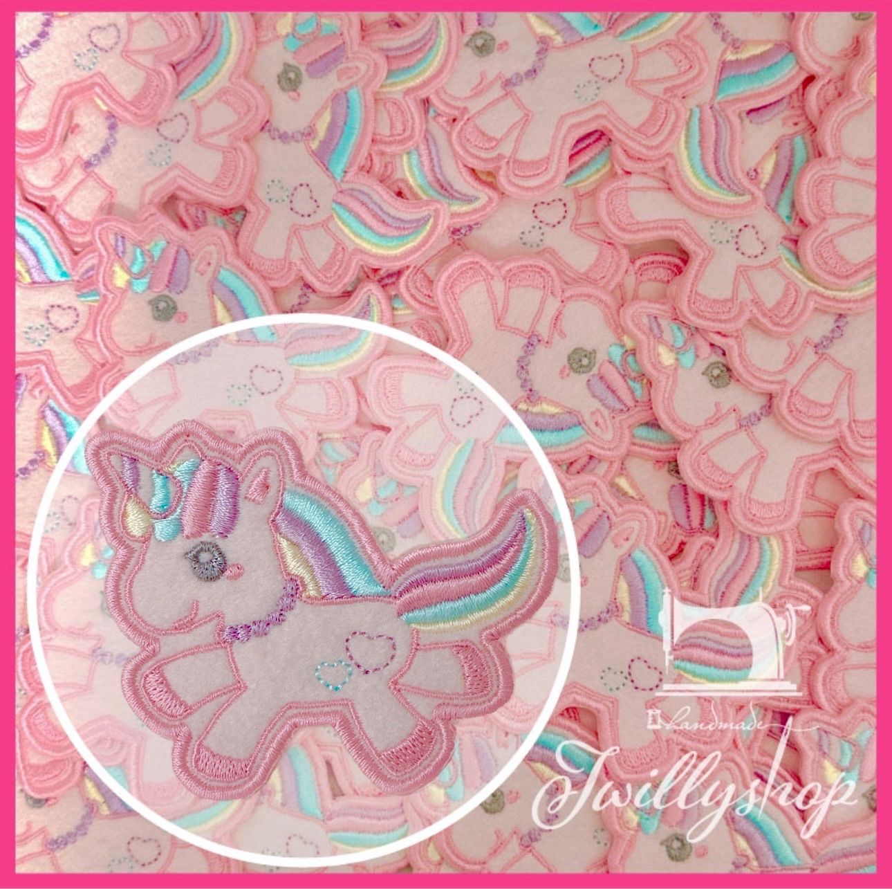 ユニコーン柄オーダーワッペン ワッペン 『キッズワッペン ユニコーン KWP-19』 ソーイング,ワッペン