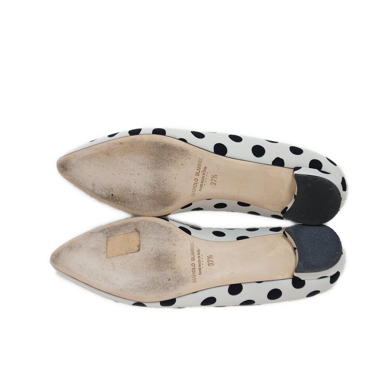 マノロ　ブラニクManolo Blahnik ホワイト フラットシューズ　37 MANOLO BLAHNIK マノロブラニク 37ホワイト
