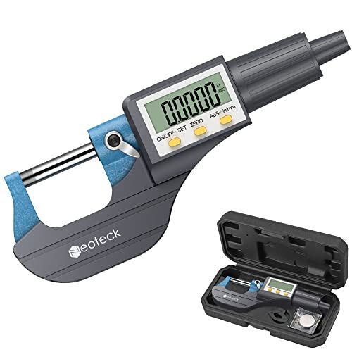 Neoteck デジタルマイクロメーター 厚み測定器 0-25mm 0.001mm 電子マイクロゲージ マイクロメーター 0.001mm LCDディスプレイ