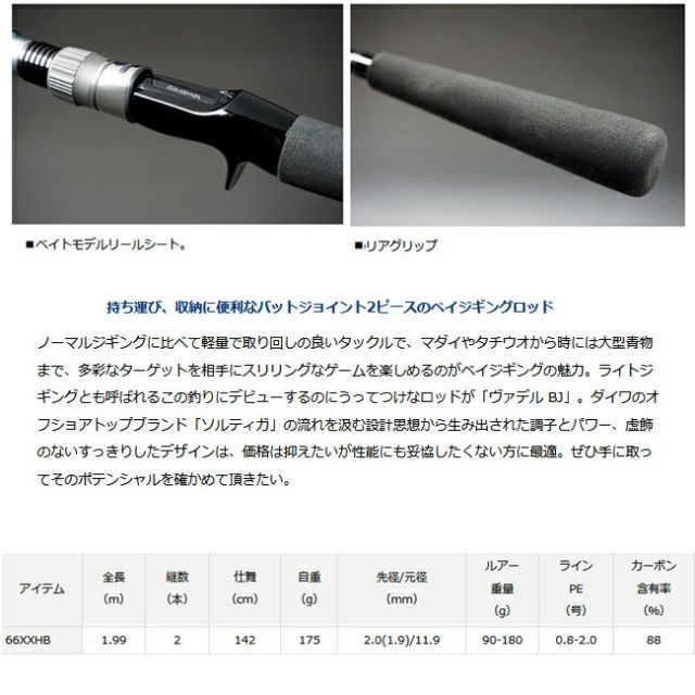 ダイワ(Daiwa) ヴァデル BJ 66XXHB 01480182｜アウトドア用品・釣り具通販はナチュラム