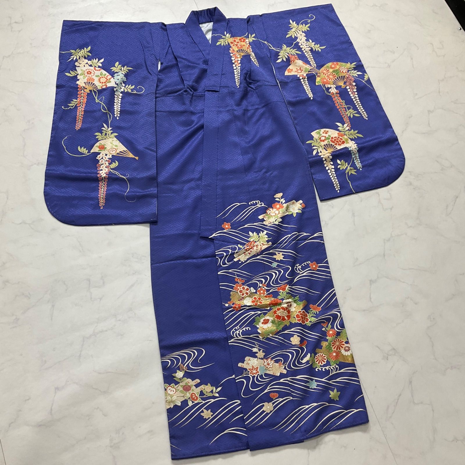 7歳 七五三 女の子 正絹 着物セット 日本製 正絹 本絞り柄 金駒刺繍