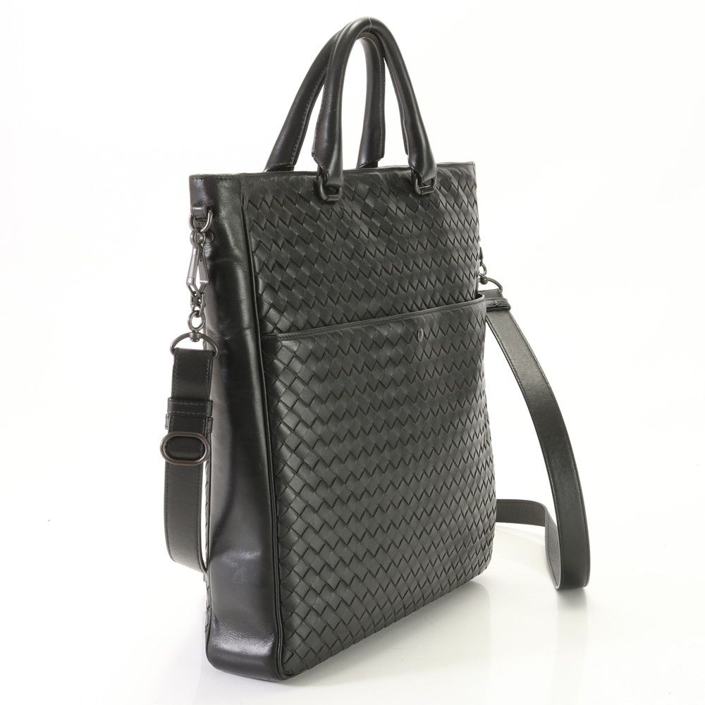 BOTTEGA VENETA 編み込 レザービジネスショルダーバッグ A4 ボッテガ