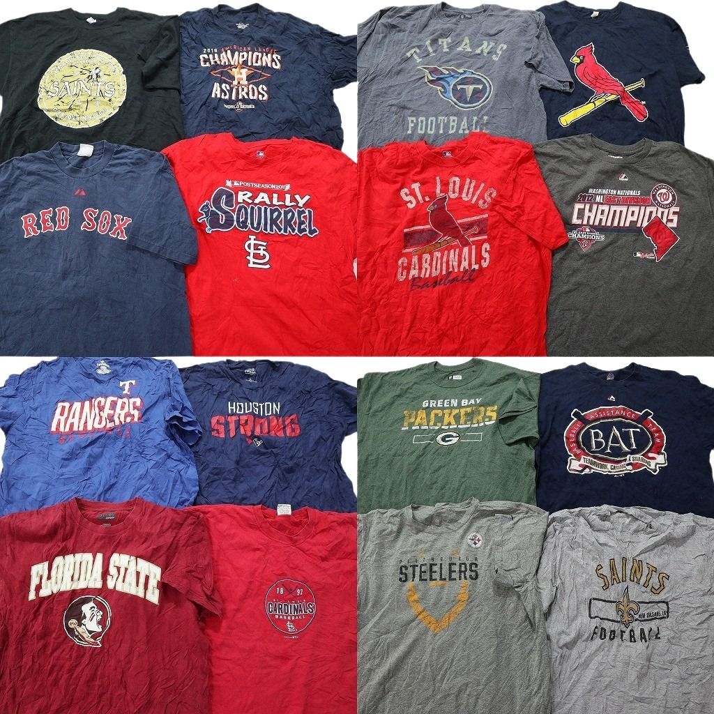 古着卸 プロチーム 半袖Tシャツ 16枚セット メンズ XL NFL MLB レッドソックス セインツ タイタンズ 古着 NA2216